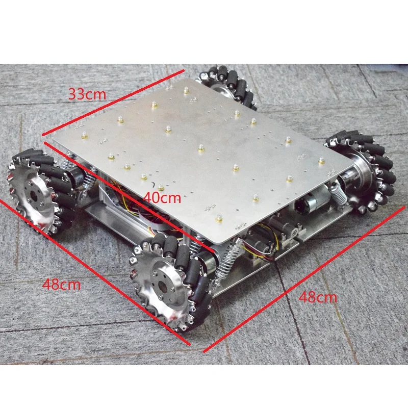 40KG Tải Trọng Giảm Sốc Treo Omni Mecanum Bánh Xe Robot Sườn Xe Ô Tô Nền Tảng Với 4 24V Xe Máy mạch Điều Khiển Arduino
