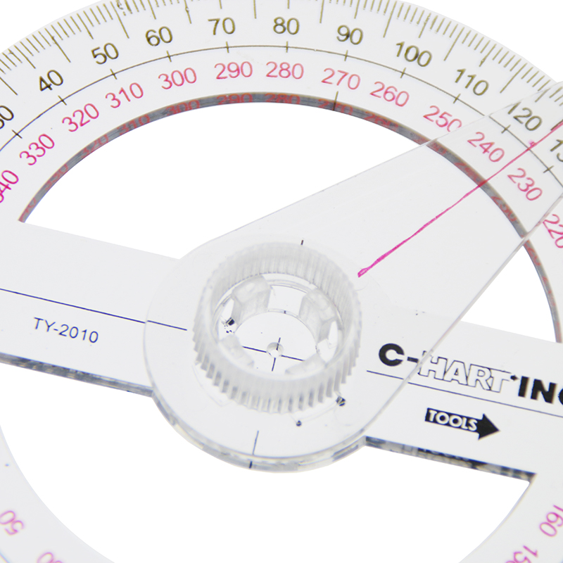 2Pcs Hot Sale All Circular 10cm Plastic 360 Degree Pointer Protractor Ruler Angle Finder Swing Arm For School Office Supplies