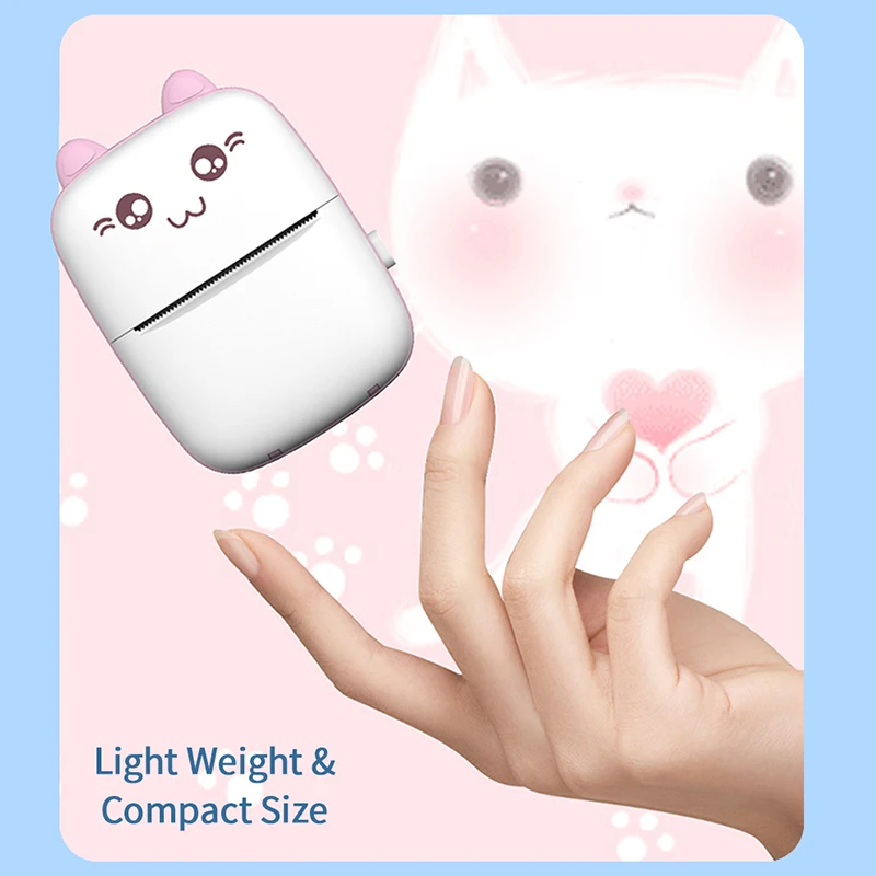 เครื่องพิมพ์ความร้อนแบบพกพามินิไร้สาย BT 203dpi Photo Label Memo ผิดคําถามพิมพ์สาย USB Imprimante กระเป๋าเดินทางแบบพกพา
