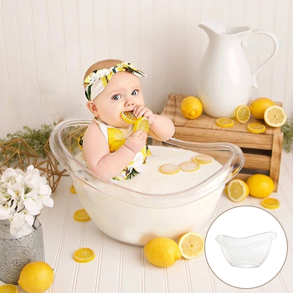 Bé Đạo Cụ Chụp Ảnh Trong Suốt Nhựa Dẻo Sữa Mini Bồn Tắm Cho Bé Phòng Thu Đạo Cụ Chụp Ảnh Cũi Cho Buổi Chụp Hình