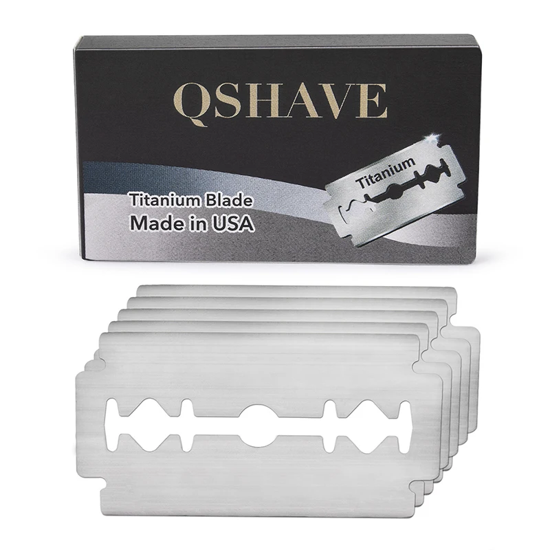 Cuchilla de afeitar de seguridad clásica Qshave, maquinilla de afeitar recta, cuchilla de afeitar de seguridad de doble filo de EE. UU., 20 cuchillas