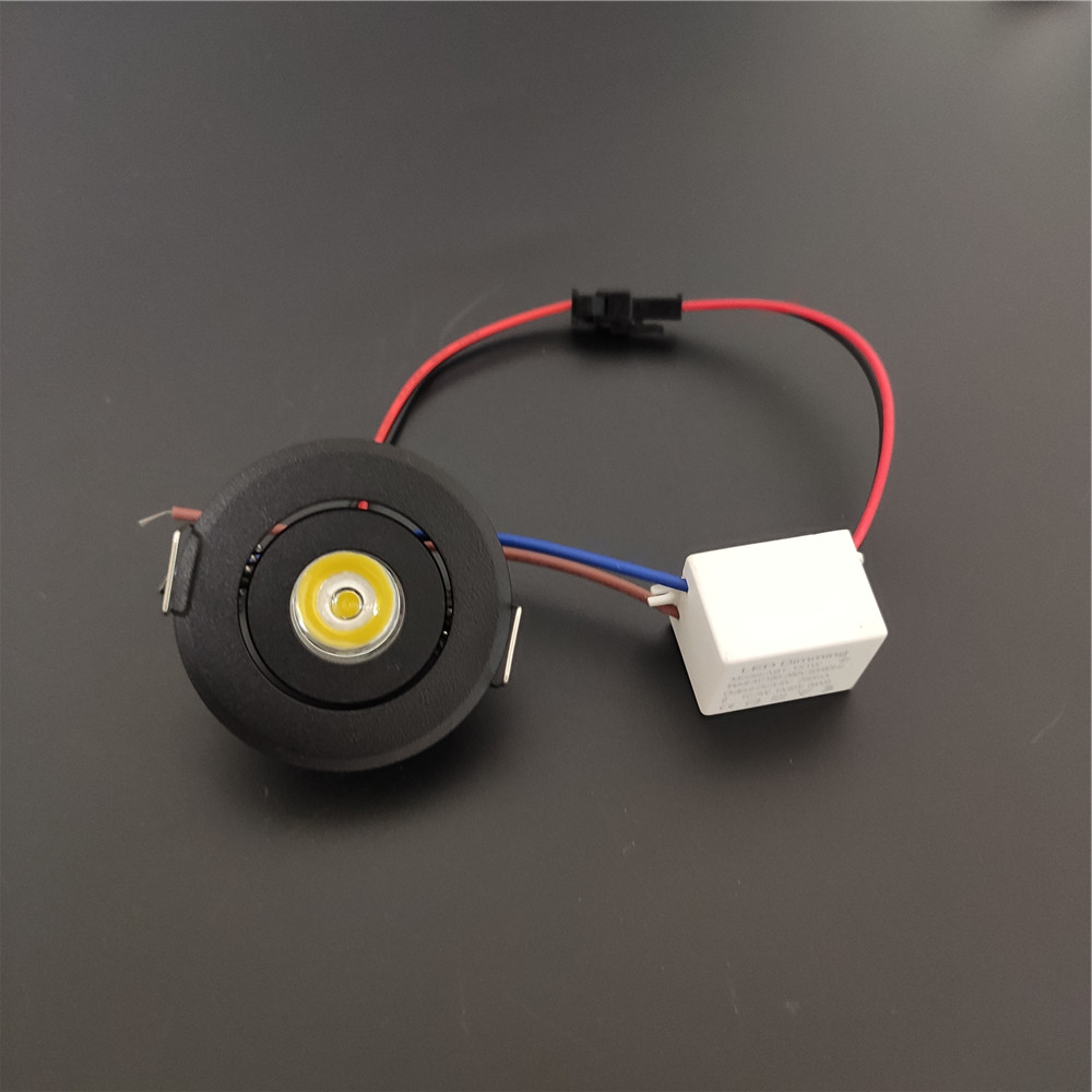Mini luz descendente led 3W 1W foco regulable luces empotrables ac85-265v luz de techo aluminio 52mm