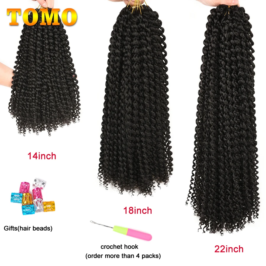 TOMO Niềm Đam Mê Xoắn Tóc 14 18 22 Inch 22 Rễ Ombre Sóng Nước Móc Tóc Dài Bohemian Tổng Hợp Bện Tóc phần Mở Rộng