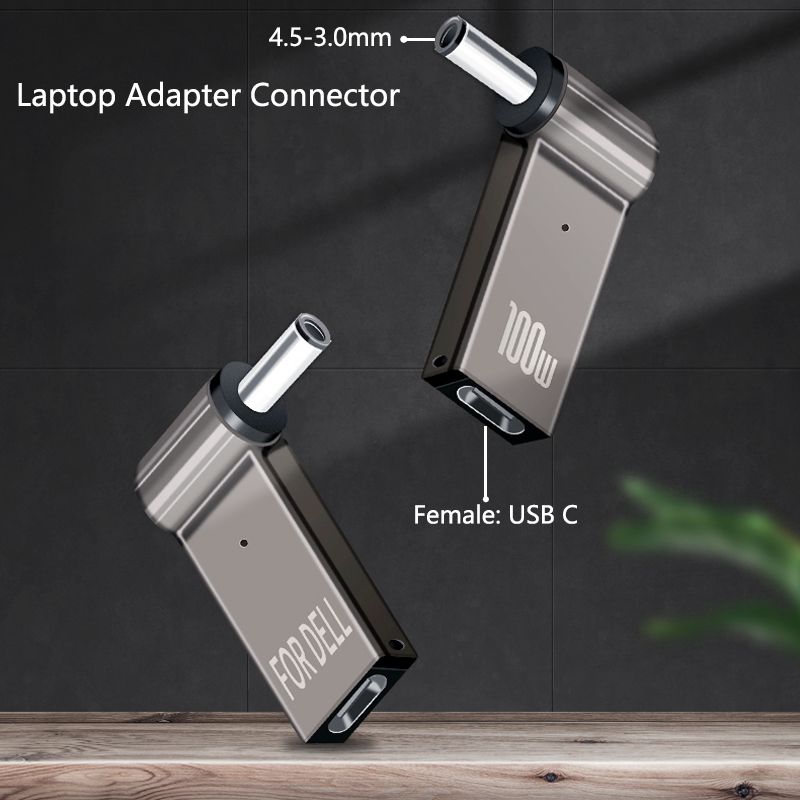 100W USB Loại C Dc Jack Kết Nối USB C Sang Đa Năng Laptop Điện Cắm Chuyển Đổi asus Dell Lenovo Xách Tay