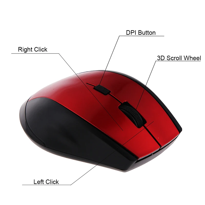 2,4 GHz Drahtlose Optische Maus für PC Gaming Laptops Spiel 6 Tasten Drahtlose Mäuse mit USB Empfänger Drop Shipping Computer maus