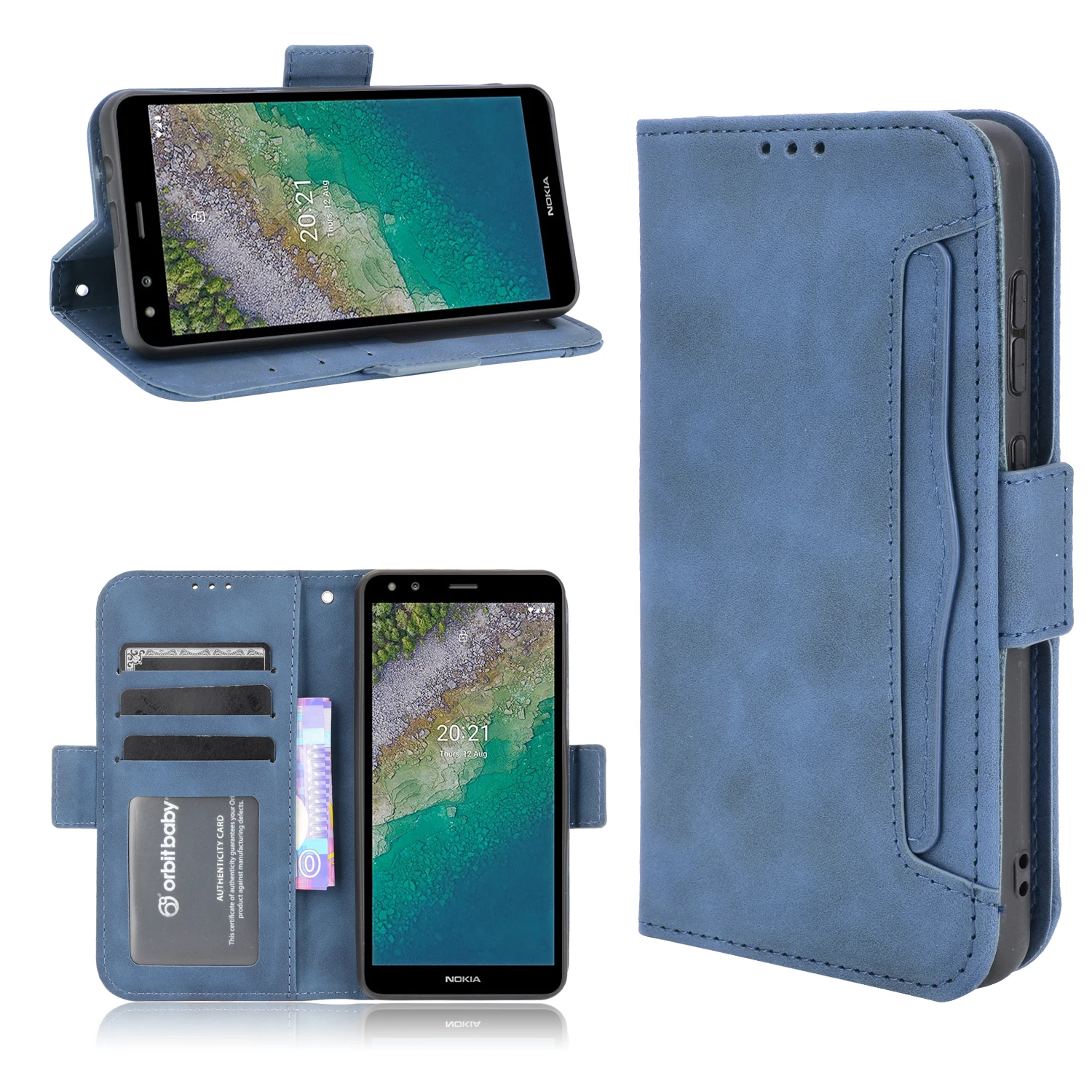 Untuk Nokia C01 Plus Casing Dompet Kulit Premium Sampul Slot Multi Kartu Flip Kulit untuk Nokia C01 Plus C01Plus Casing 5.45"