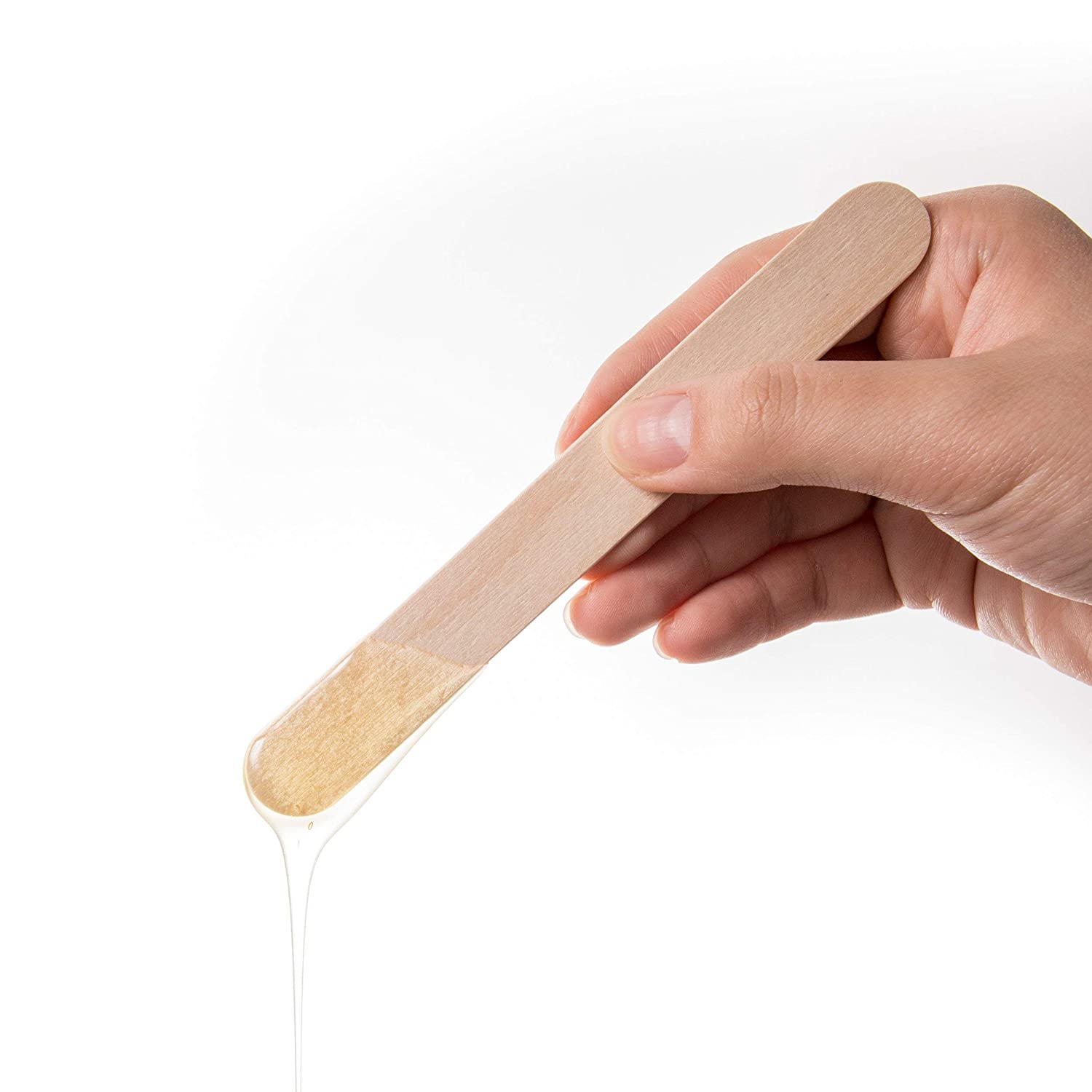 50 Uds aplicadores de madera palos para depilación con cera-espátulas de madera de abedul Natural para depilación de cejas y cuerpo
