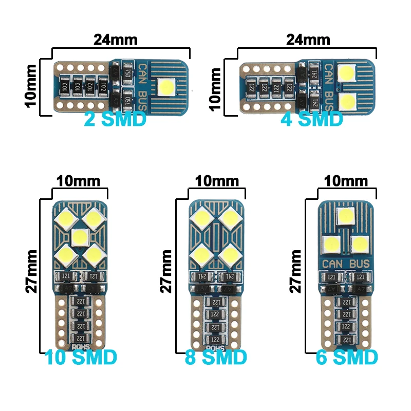 1x Xe Ô Tô Bóng Đèn LED T10 W5W Nội Thất LED Xi Nhan Canbus Không Sai Số 12V 6500K 3030 SMD Tự Động cửa Nêm Bên Giải Phóng Mặt Bằng Đèn 194 5W5
