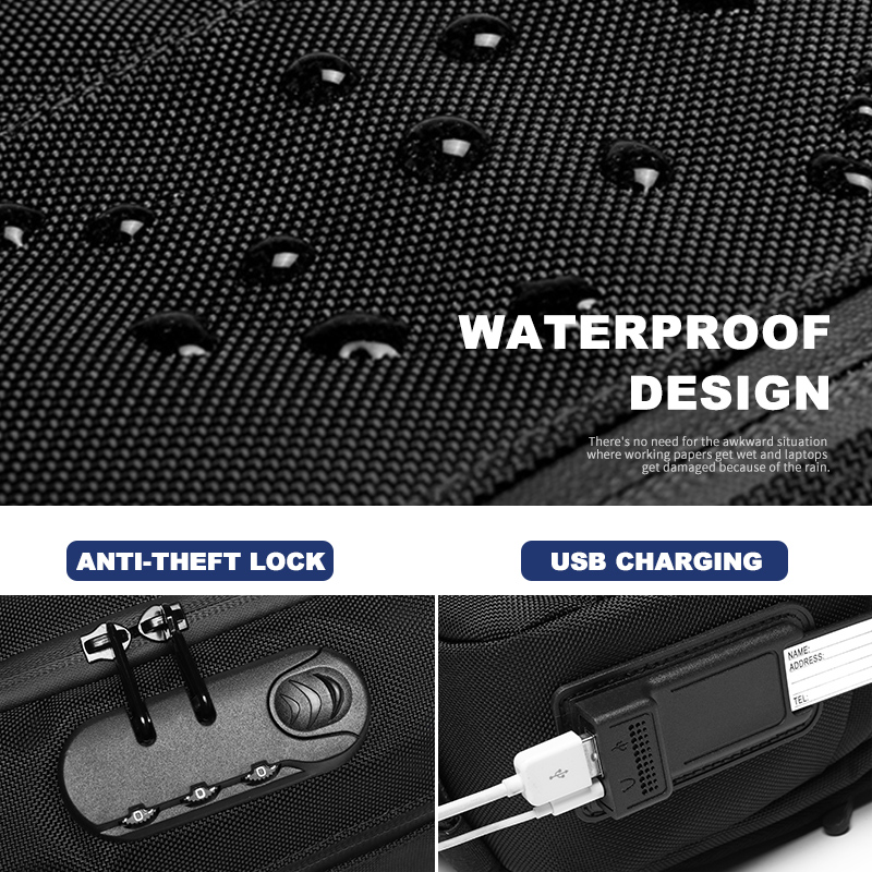 Ozuko-メンズ防水ファニーパック,盗難防止ファニーパック,カジュアル,ウエストバッグ,携帯電話充電器