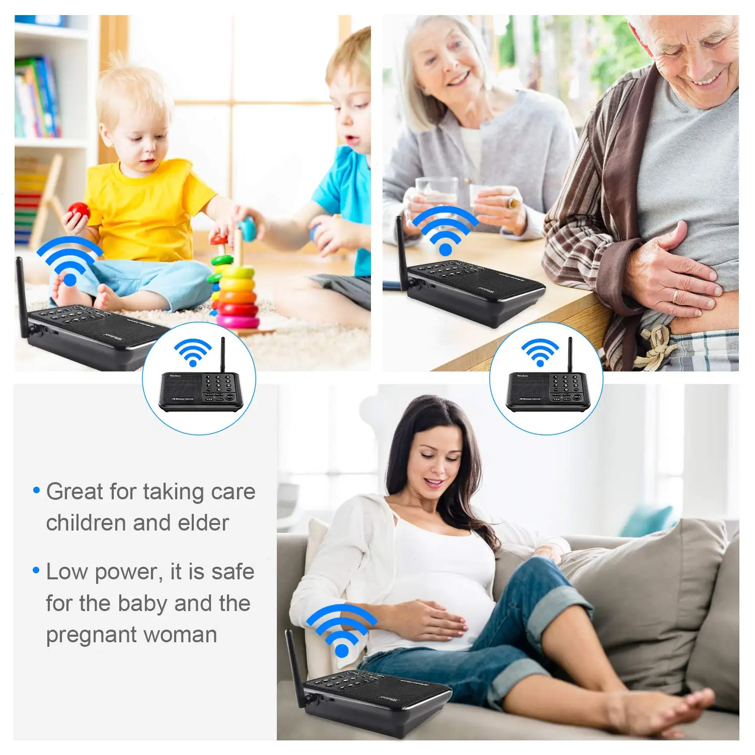 Wuloo-sistema de intercomunicación inalámbrico para el hogar, sistema de comunicación de habitación a habitación, oficina de negocios, rango de 5280 pies, 10 canales