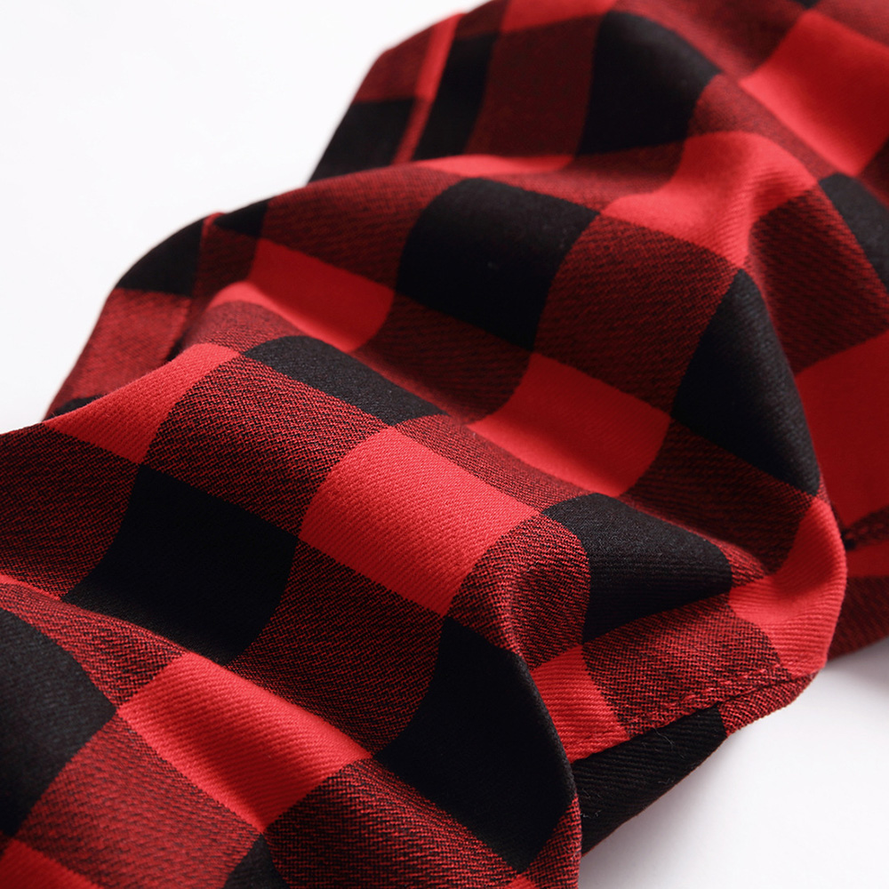 Männer Rot Plaid Gedruckt Hosen Mode Schlank Stretch Jeans Trendy Plus Größe Gerade Hosen