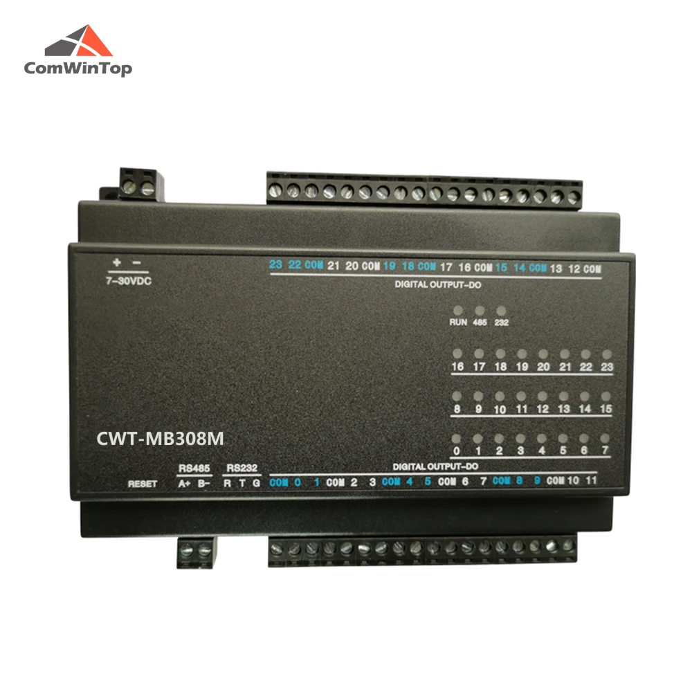 CWT-MB308M 24DO Controlador Modbus de relé aberto normal de saída digital de 16 canais