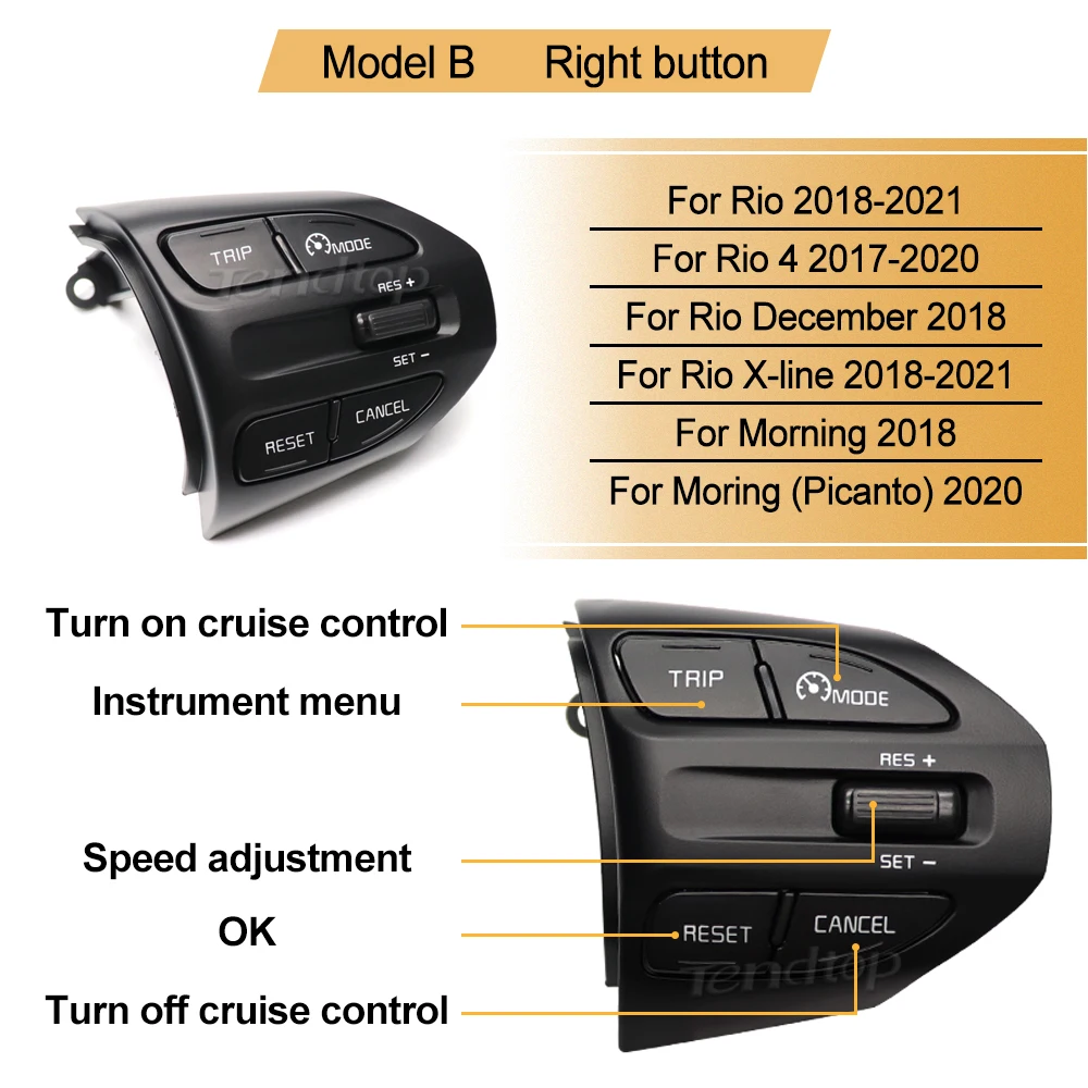 Para KIA K2 RIO IKSLAIN AUGUST X-LINE LUXE RED LINE volante botón de Control de crucero Bluetooth Audio teléfono interruptor de volumen Coche