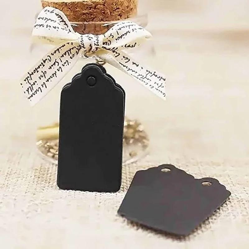 100pcs กระดาษคราฟท์แท็ก Strings Handmade with Love Hang Tags แท็กเสื้อผ้าสําหรับ Candy/ของขวัญ/คุกกี้จอแสดงผลบรรจุป้ายการ์ด