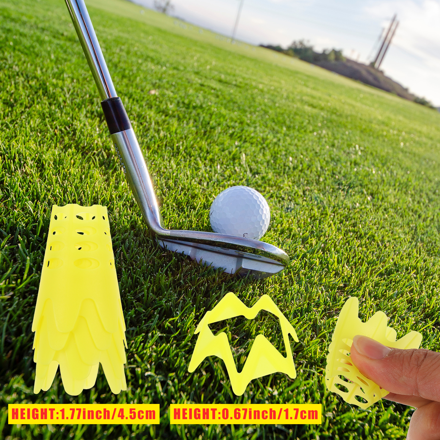 Golf Mat Tees com plástico Simulator, Perfeito Golf Tees Prática, Turf e Driving Range, Home Training, Golf Tees Ferramentas, 15PCs