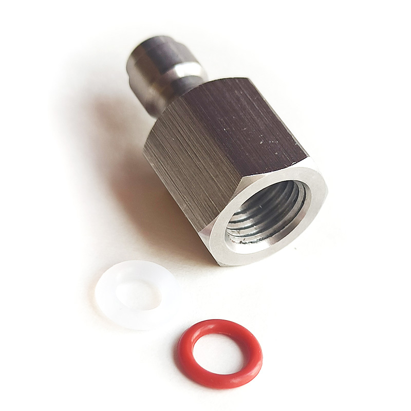 ステンレス鋼充電式カプセル CO2 カートリッジインフレータブルキット充電ホースクイックカプラーパゴダコネクタ 8 ミリメートルオス Pulg