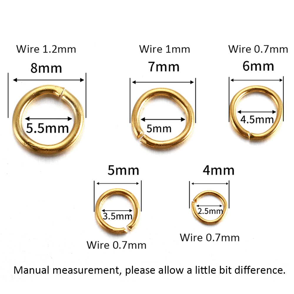 100-200 Chiếc 4-10Mm Thép Không Gỉ Chia Nhẫn Mở Nhảy Vòng Kết Nối Cho Trang Sức Làm DIY thành Phần Phát Hiện