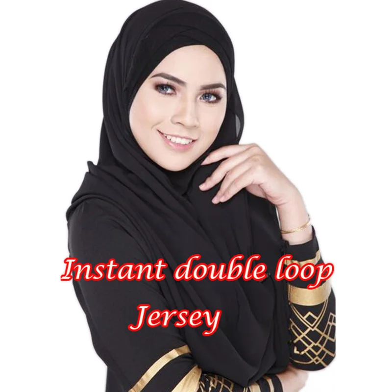 Hồi Giáo Áo Hijab Khăn Choàng Nữ Đôi Liền Khăn Femme Musulman Hồi Giáo Khăn Trùm Đầu Bông Khăn Choàng Bọc Cao Su 180*85cm