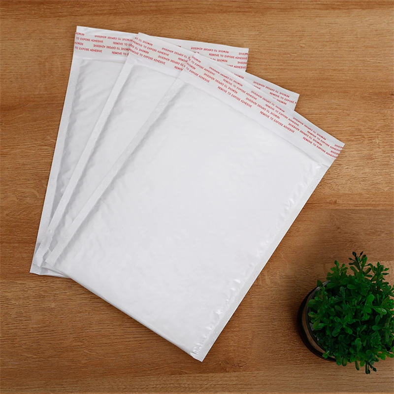 10 Chiếc Bong Bóng Túi Xách Bao Thư Trắng Bong Bóng PolyMailer Tự Cói Gửi Thư Túi Đệm Bao Thư Cho Tạp Chí Lót Mailer