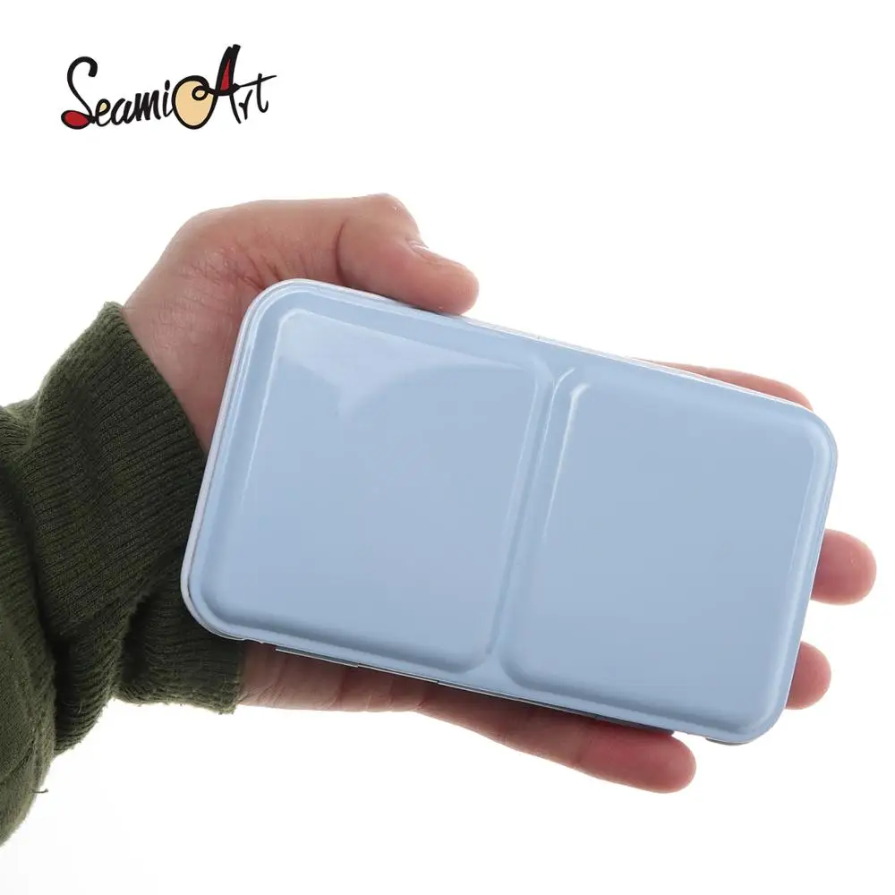 SeamiArt Nửa Chảo Màu Nước Khay Sơn Tín Hộp Trống Bảng Tranh Lưu Trữ Khay Đựng Son Hộp Cho Tranh Supplie