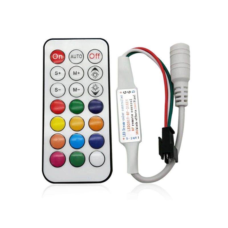 WS2815 WS2813 ไฟ LED Controller RF 14key 21Key รีโมทคอนโทรลไร้สาย 350 + Dream Effect 4pin SM JST RGB IC Led Strip Light DC5-24V