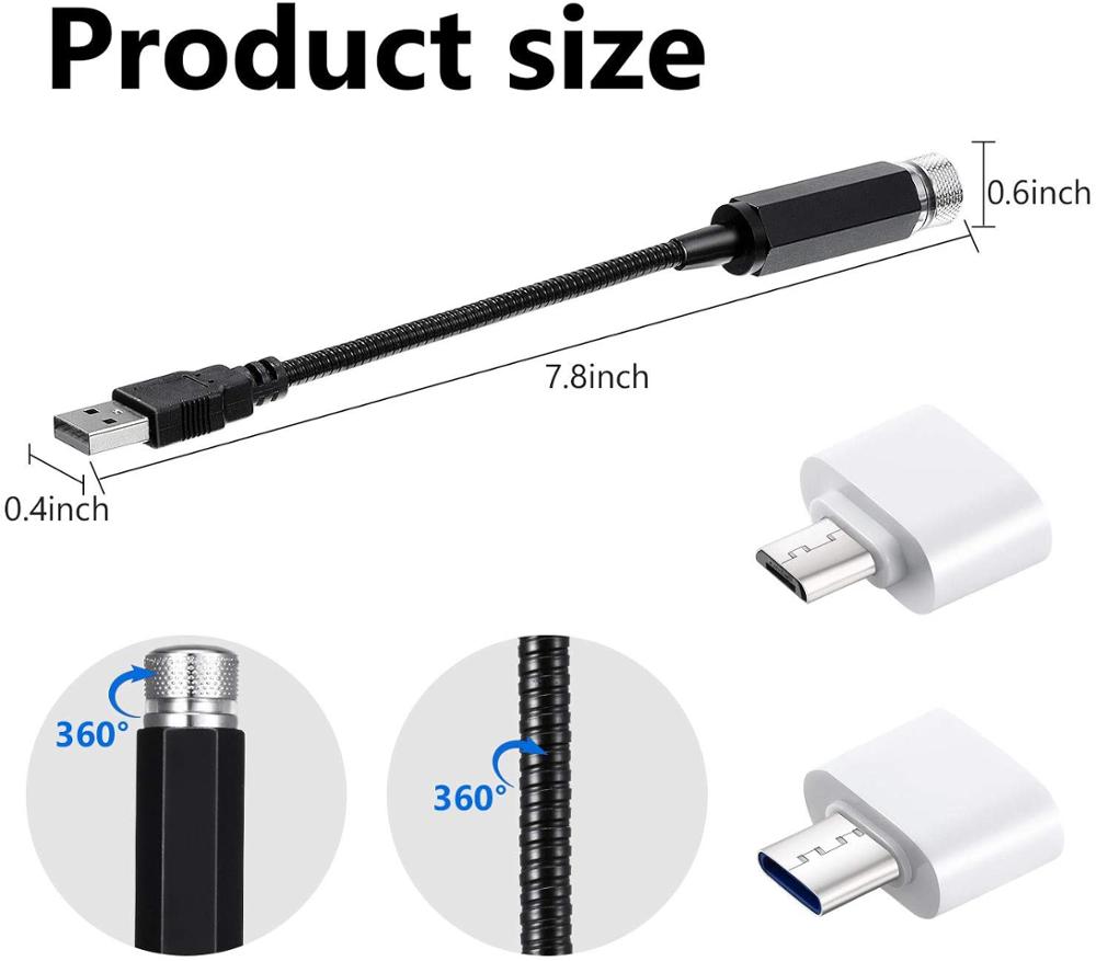 เครื่องฉายรูปดาวติดหลังคารถยนต์ขนาดเล็ก5V แบบ USB ไฟ LED ดวงดาวบนท้องฟ้าโคมไฟกาแล็คซี่ตกแต่งเพดานโรแมนติกสำหรับห้องปาร์ตี้
