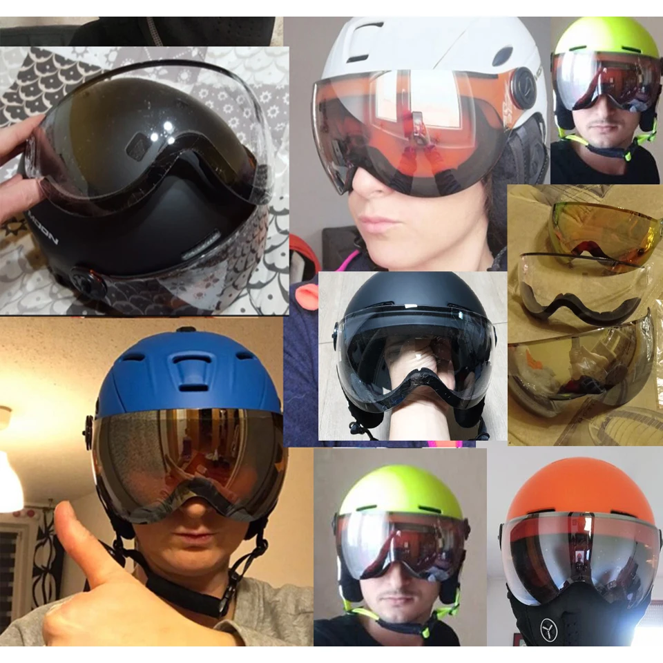 LOCLE 屋外スキー用品アクセサリースキーヘルメットバイザースペアレンズ UV 保護 MS-95 および MS-99 用