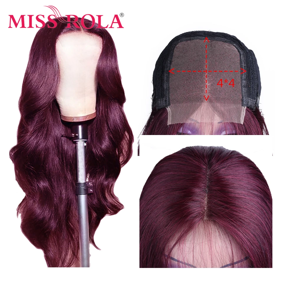 Miss rola-peruca lace wig remy 4., cabelo humano com ombré 99j, loiro, ruivo escuro, brasileiro, densidade de 180%.