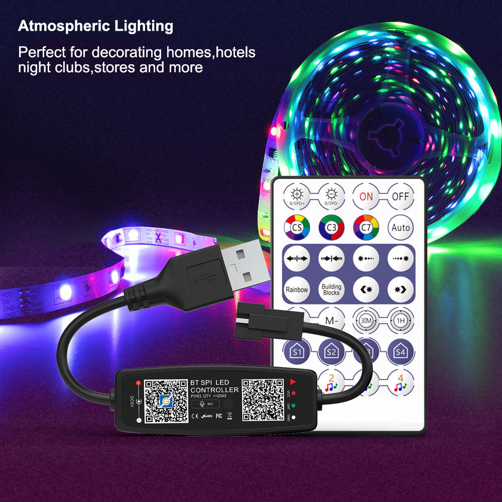 WS2812B Led Pixel Streifen Controller Bluetooth Musik Smart Led Licht Controller WS2812 SK6812 APA102 DC5V