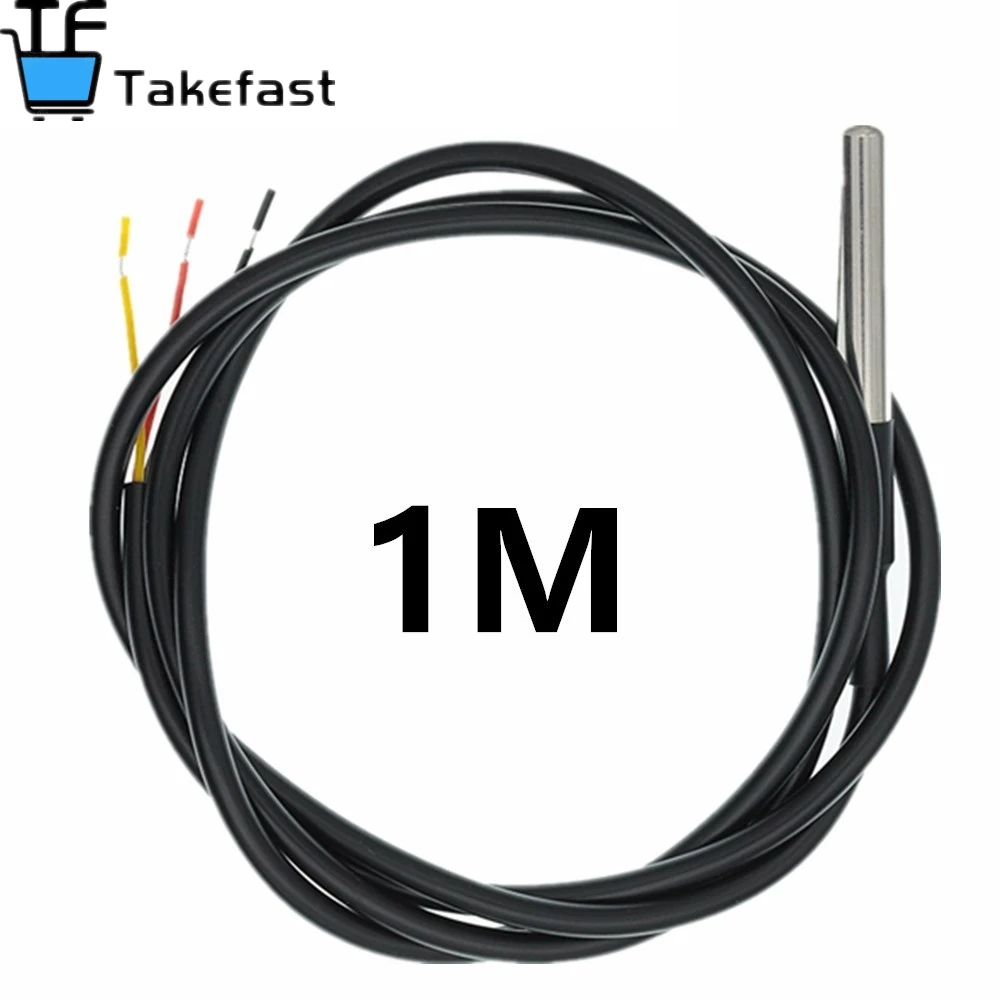 DS18B20 온도 센서 모듈 키트 방수 100CM 디지털 센서 케이블 Arduino 용 스테인레스 스틸 프로브 터미널 어댑터