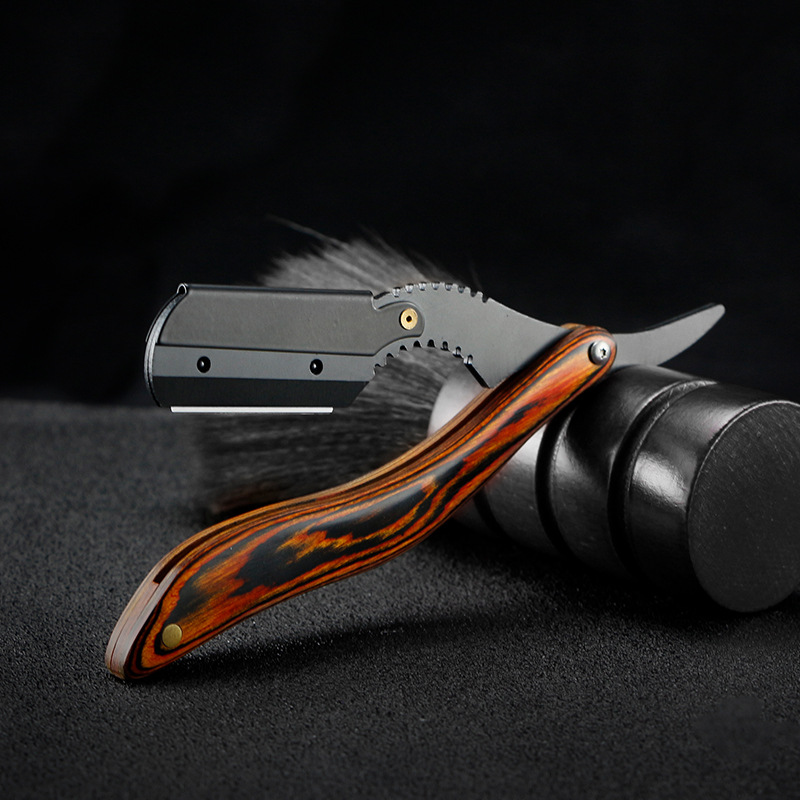 Senior Holzgriff Klinge Rasierer professionelle Friseur Rasierer Augenbraue Rasierer Männer austauschbare Klinge Rasiermesser Männer Geschenk