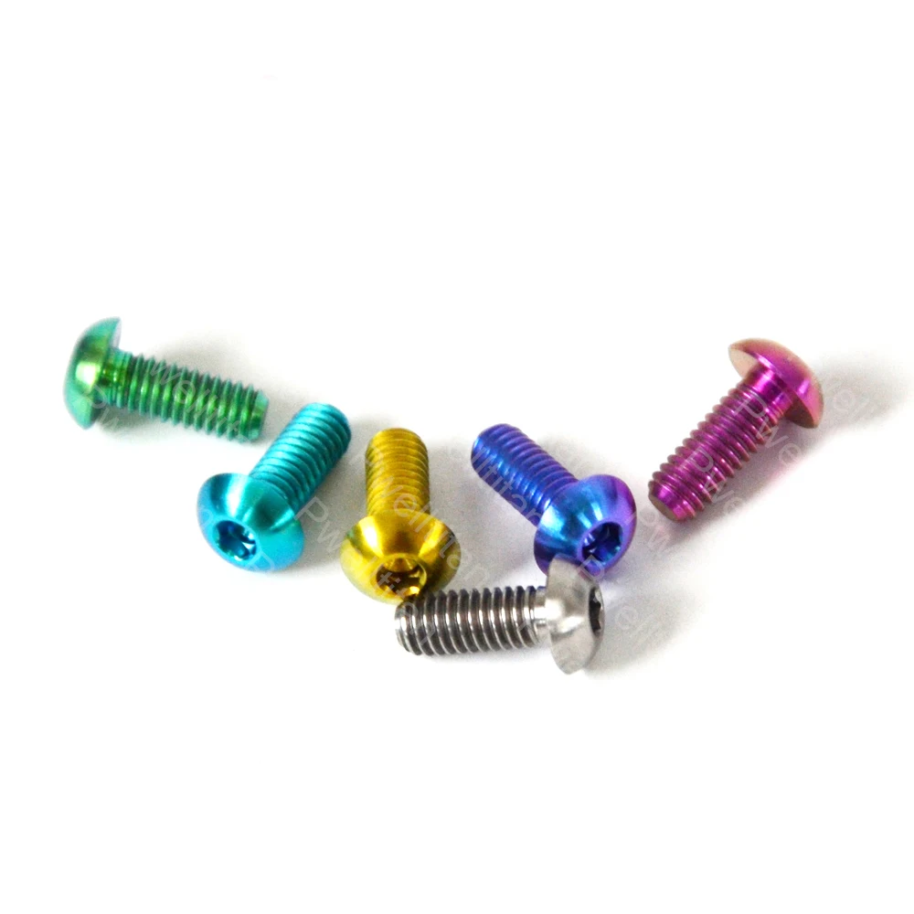 M4 X 10 MM Titanium Ti Baut 10 Mm Tombol Allen Kunci Setengah Bulat Hex Kepala Sekrup untuk Sepeda 12 Buah