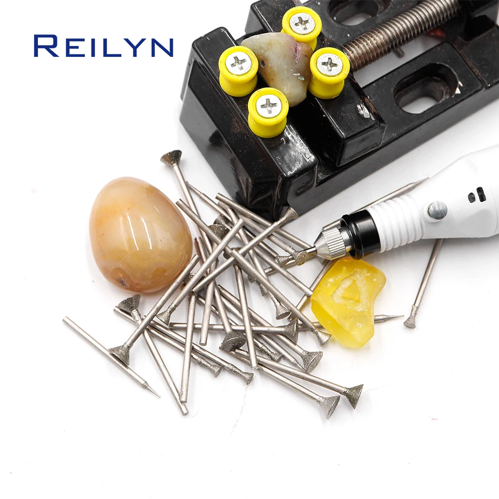 C3-type Fine Grain Emergy Diamond Grinding Burr Teeth Grinding Bits Grinding Abrasive Head for Die Grinder/Dremel/Rotary Tools