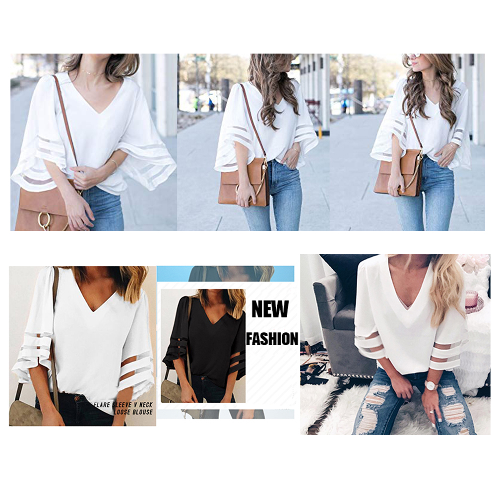 Đầm Áo Voan Nữ Nhiệt Đới Blusas Mujer De Moda Mùa Hè Phong Cách Hàn Quốc Plus Kích Thước Áo Thun Áo Thẩm Mỹ Rời Áo Sơ Mi