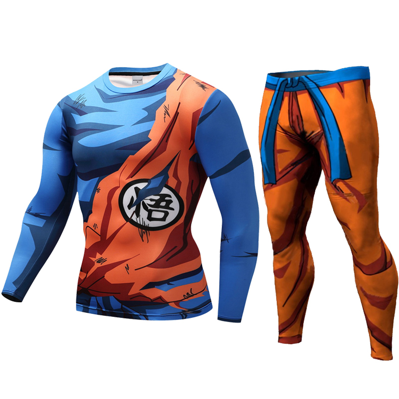 Компрессионные брюки Goku, облегающие леггинсы с 3D принтом, длинные брюки для мужчин