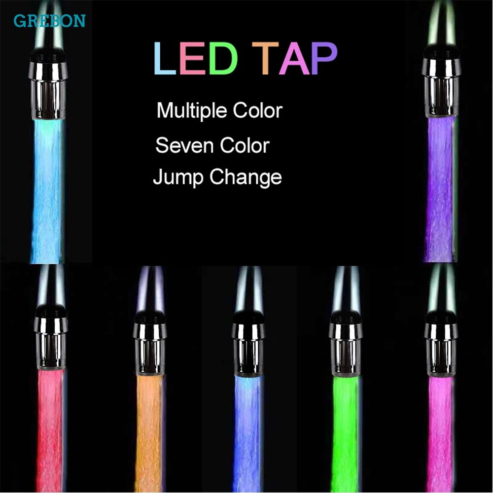 Luminous เปลี่ยนสีหัวฉีดสําหรับ Water Tap Water Sprayer Shining Led Light-Up Glow ก๊อกน้ําห้องครัวกรองห้องน้ํา Access