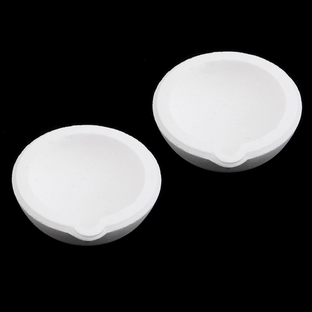 2XQUARTZ SILICA Nóng Chảy CRUCIBLE Nồi Chống Ăn Mòn Đúc F/Vàng Bạc