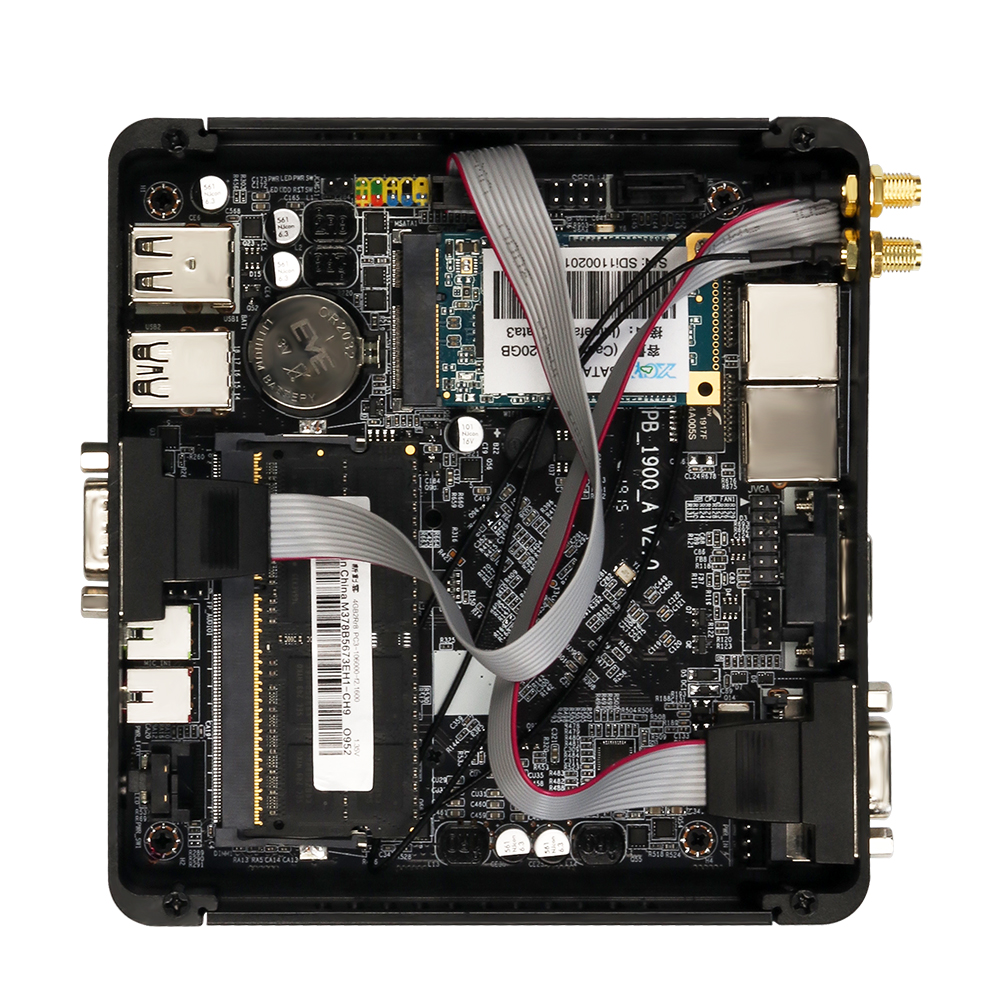 Mini PC sin ventilador Intel Celeron J1900, ordenador Industrial integrado de cuatro núcleos, Windows, Linux, 4x, USB, 2x, COM, RS232, HDMI, VGA, WiFi