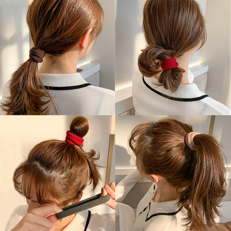 2/5/10 unids/set mujeres chica Simple ancho sólido Scrunchies bandas de goma señora suave banda elástica para el cabello mujer moda accesorios para el cabello