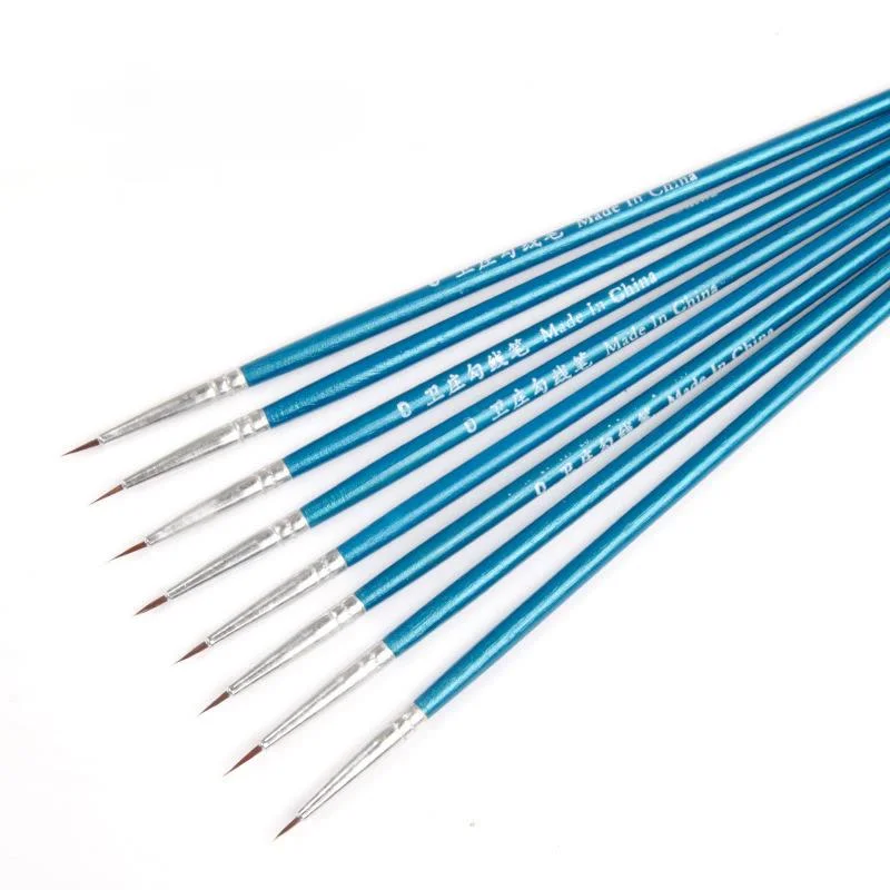 10 Chiếc Mịn Mỏng Móc Dây Chuyền Bút Vẽ Nghệ Thuật Bút Sơn Chổi Nylon Nghệ Thuật Tiếp Liệu Kích Thước Tranh 0 00 000