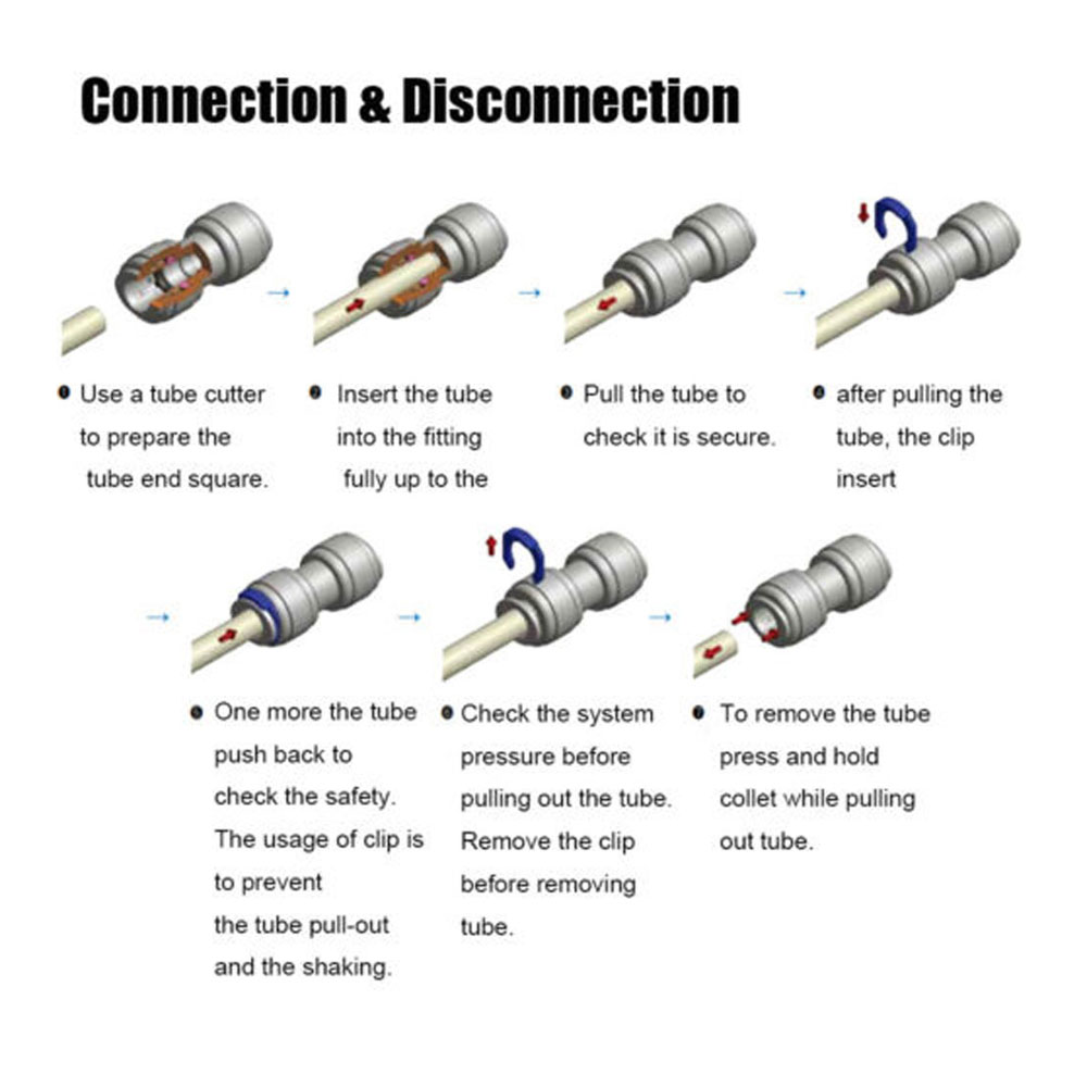 Push In Armaturen Luft Wasser Schlauch Rohr Adapter 5/16 zu 3/8 Minderer Stecker für Home Brau 1 stücke