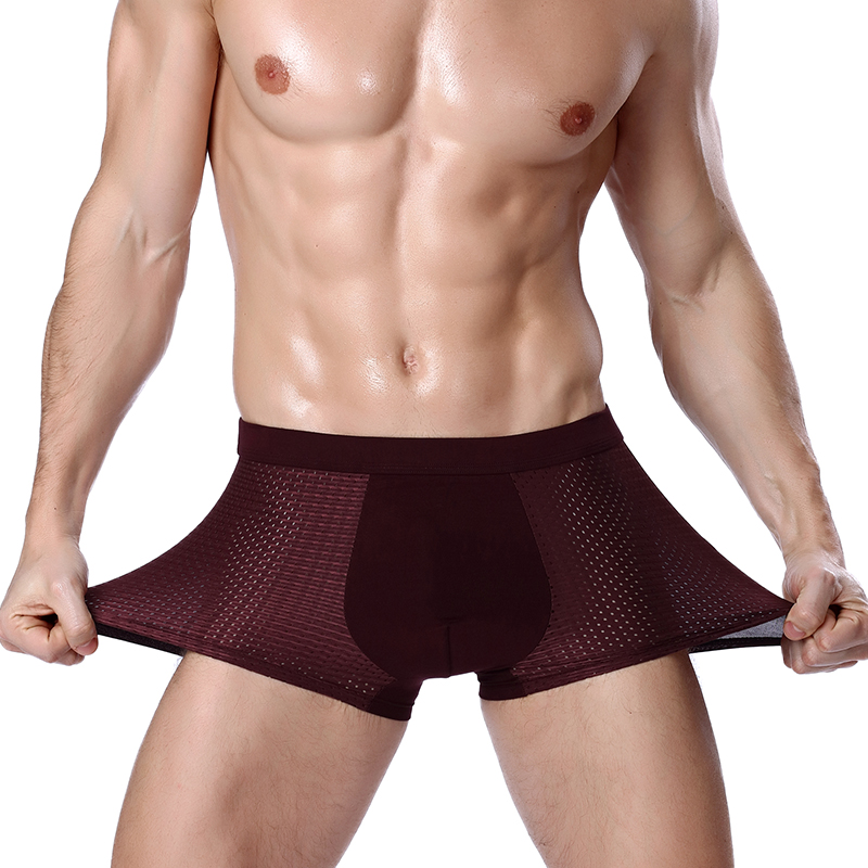 8XL Plus Banboo Fiber Men Underwear Male boxer Solid Panties Shorts Men's Underpants Breathable Intimate Man boxers 4pcs