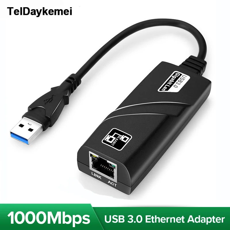 10/100/1000mbps usb 3.0 com fio usb typec para rj45 lan ethernet adaptador rtl8153 placa de rede para pc macbook windows portátil