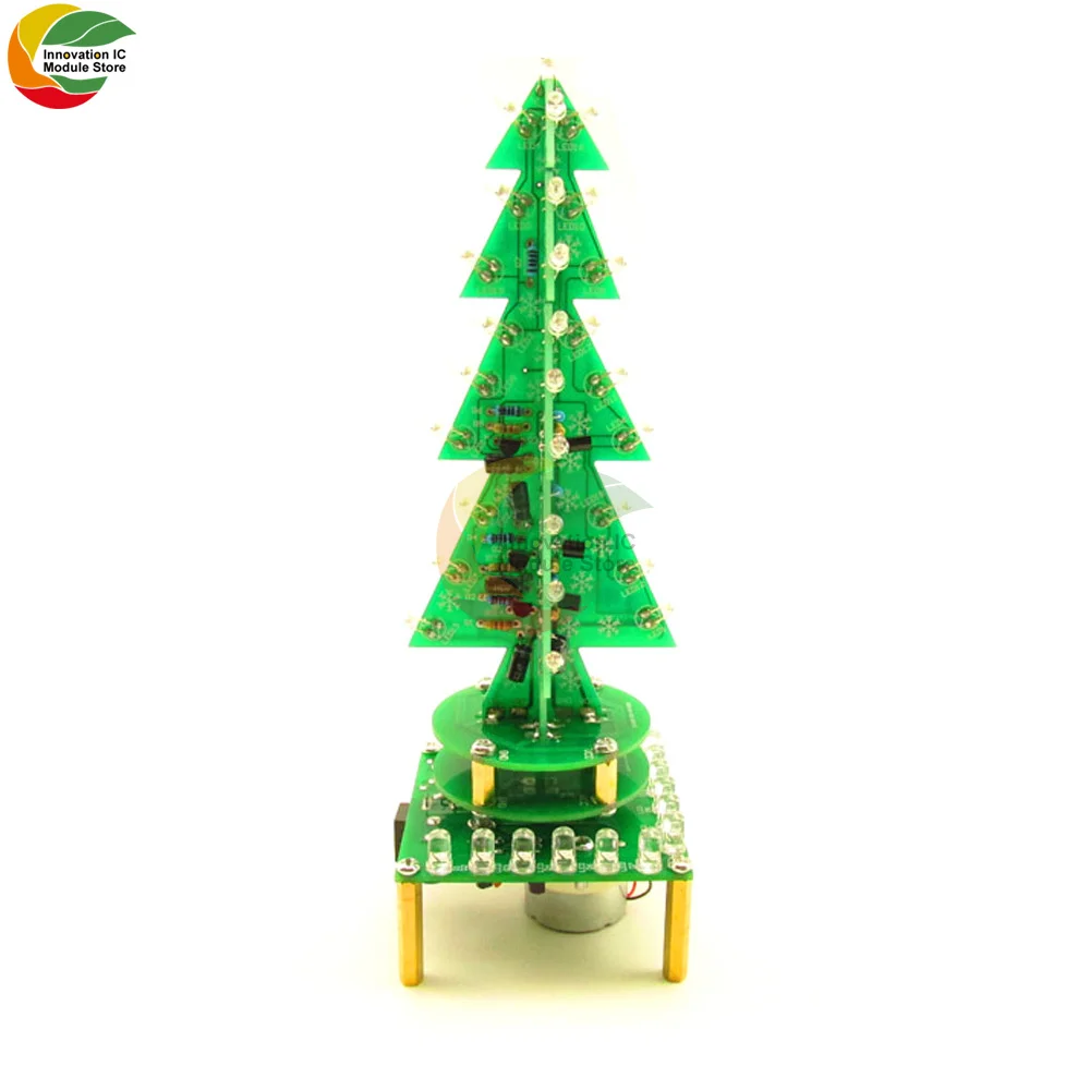 다채로운 회전 음악 조명, 3D 7 색 LED 호흡 조명 키트, 전자 DIY 재미있는 키트