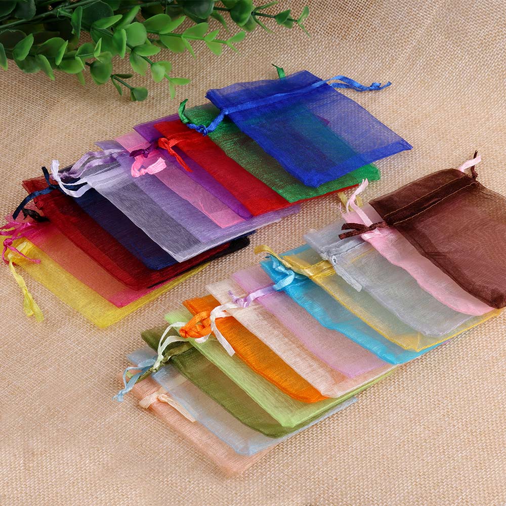50 Cái/lốc Đàn Organ Tặng Túi Đựng Trang Sức 24 Màu Dây Kéo Túi Miếng Dán Cưới Kẹo Giáng Sinh Tặng Túi Đựng Trang Sức Quy Cách Đóng Gói