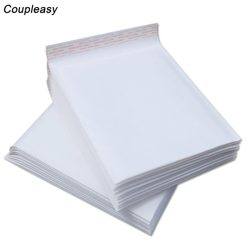 50 ชิ้น/ล็อตกระดาษคราฟท์สีขาว Bubble Mailer Self Seal กาวจัดส่งกระเป๋ากันกระแทก Bubble Mailers เบาะซอง 8 ขนาด
