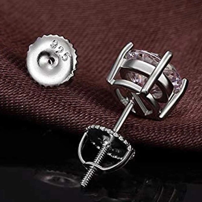 3 Pasang Kuningan Aman Sekrup Pada Anting-Anting Punggung Pengganti untuk Threaded Post Anting-Anting Berlian Kancing Sekrup Balik Mengunci Punggung
