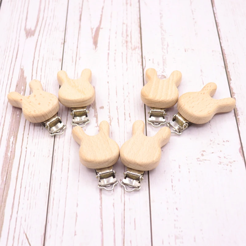 5 Chiếc Thỏ Bằng Gỗ Núm Vú Giả Kẹp Phụ Kiện Cho Bé Con Vật Bằng Gỗ Núm Vú Giả Kim Loại Giá Đỡ Tai Voi Núm Vú Giả Cho Bé Bằng Gỗ Răng