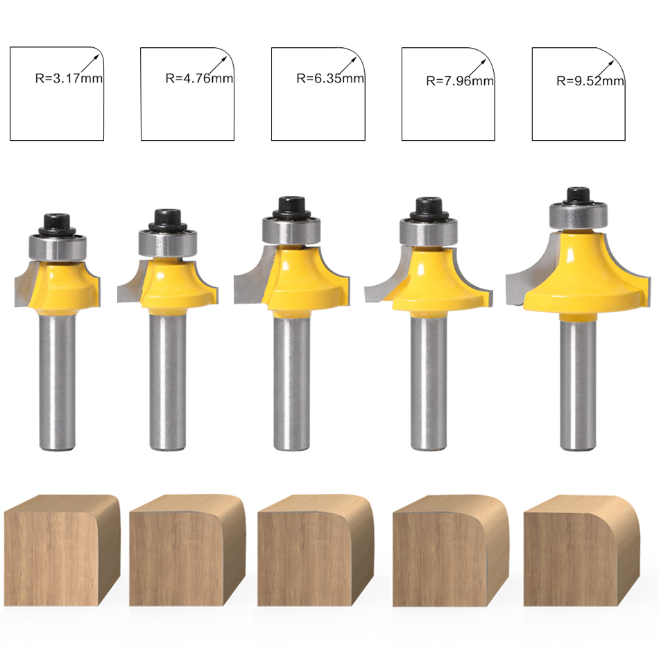 8Mm Góc Tròn Trên Router Chút Với Mang Dao Phay Gỗ Dụng Cụ Làm Rau Cau Hợp Kim Vonfram