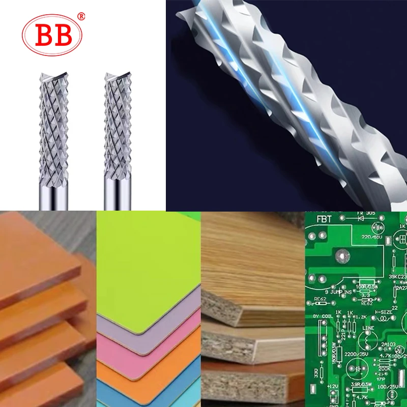 BB 超硬コーンエンドミルカッタータングステン歯彫刻 CNC マシンプロビット 3.175 4 6 ミリメートル PCB ベークライトプレート木材プラスチック